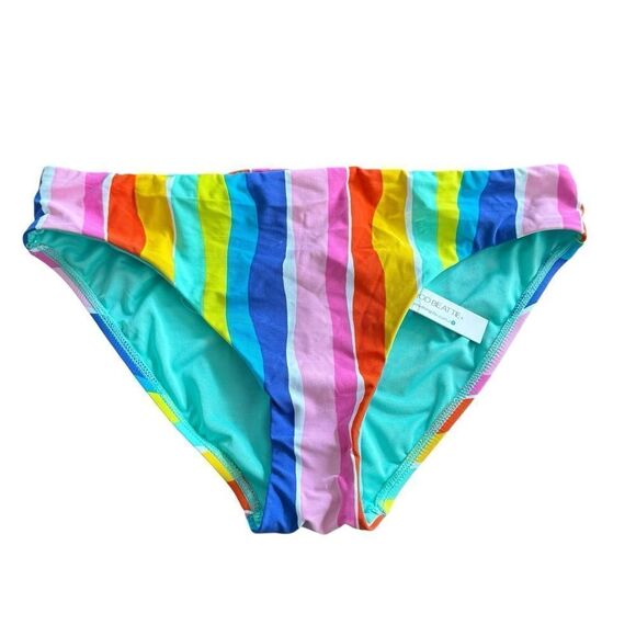 Bleu Rod Beattie Multi Rainbow Stripe Ruched Bikini Bottom 8 NWT - Picture 3 of 5